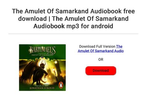 Audio production of the amulet of samarkand